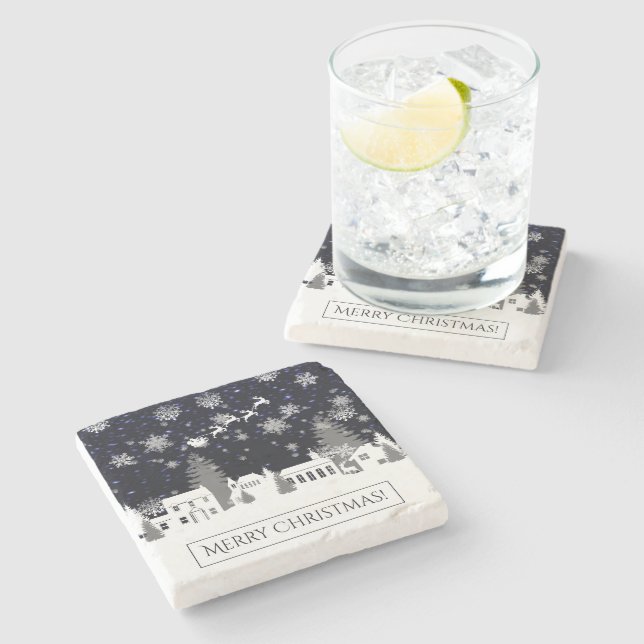 Posavasos De Piedra Navidades Village Stone Coaster (Lateral)