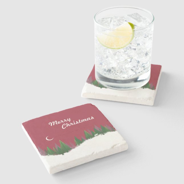 Posavasos De Piedra Navidades Woods Scene Stone Coaster (Lateral)