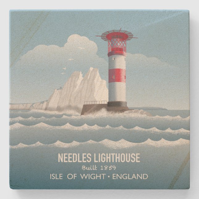 Posavasos De Piedra Needles Lighthouse (Anverso)