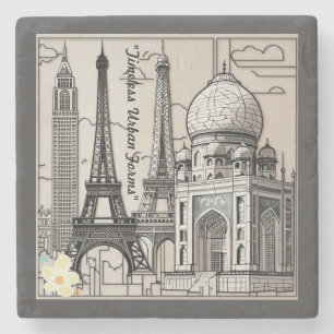 Posavasos De Piedra "Negro, blanco y construido"