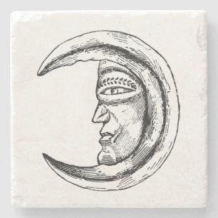 Posavasos De Piedra Negro creciente de piedra de la luna de Hilal