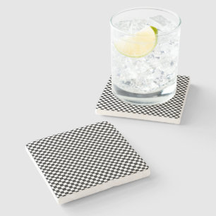 Posavasos De Piedra Negro y blanco a cuadros