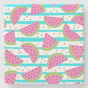 Posavasos De Piedra Neon Watermelon en rayas
