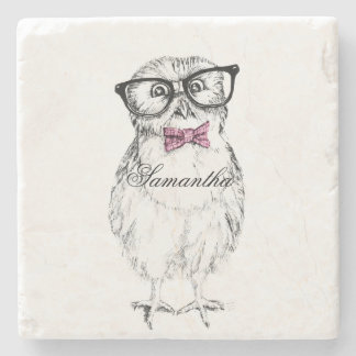 Posavasos De Piedra Nerdy Owlet Ink drawing