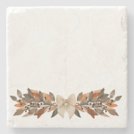 Posavasos De Piedra Neutral Leaf Thanksgiving Stone Coaster