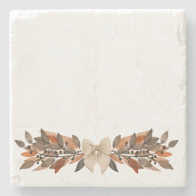 Posavasos De Piedra Neutral Leaf Thanksgiving Stone Coaster (Anverso)