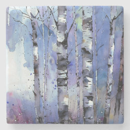 Posavasos De Piedra Nevada en el Birch Encantado