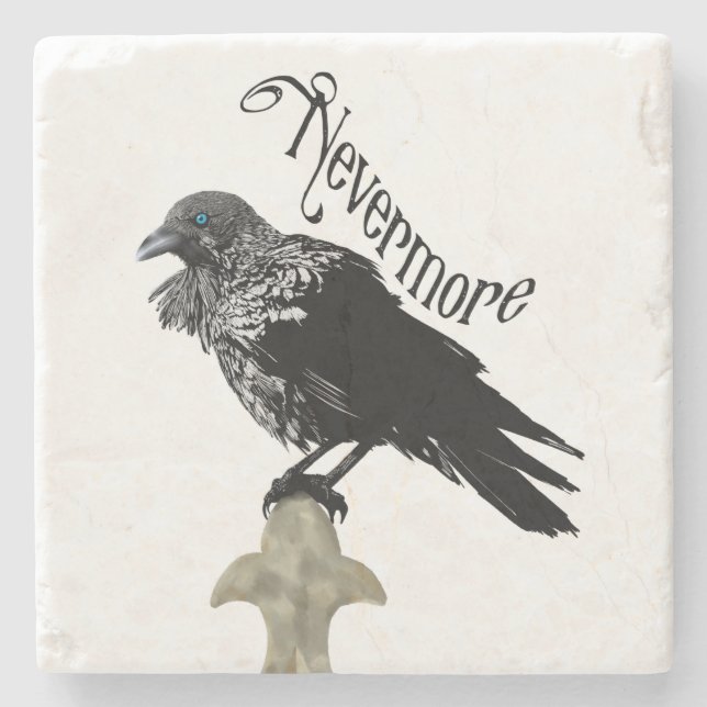 Posavasos De Piedra Nevermore Raven (Anverso)