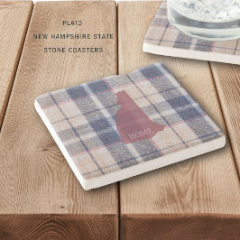 Posavasos De Piedra New Hampshire Plaid Personalized Stone Coaster