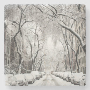 Posavasos De Piedra Nieve de Navidades urbanos en Brooklyn NY