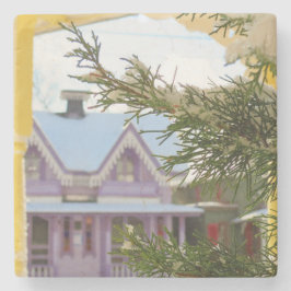 Posavasos De Piedra Nieve, evergreen y cabañas - Viñetería de Martha