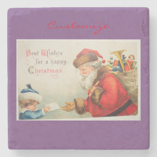 Posavasos De Piedra Niño que envía una carta a Santa Thunder_Cove Vint
