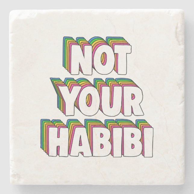 Posavasos De Piedra No es tu Habibi (Anverso)
