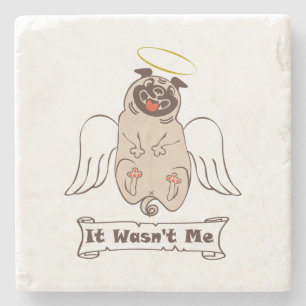 Posavasos De Piedra No fue una cita graciosa de ángel pug de mí