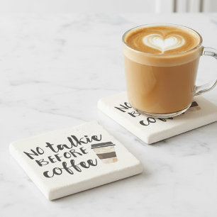 Posavasos De Piedra No hablar antes del café gracioso
