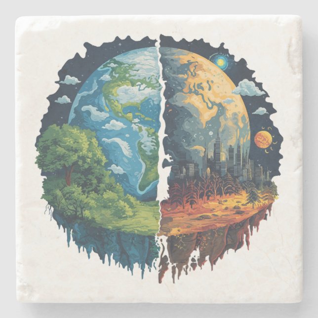 Posavasos De Piedra No matemos el planeta (Anverso)