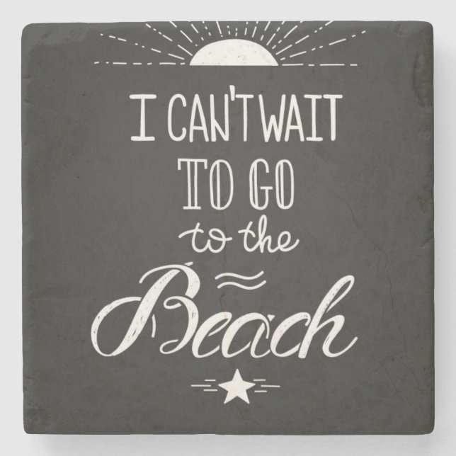 Posavasos De Piedra No puede esperar para ir a la playa (Anverso)