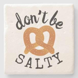 Posavasos De Piedra No seas salado y gracioso Pretzel Pun