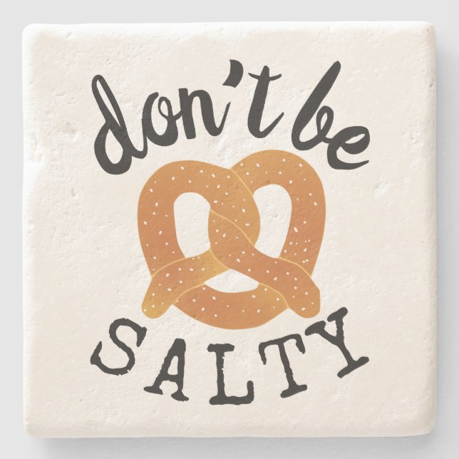 Posavasos De Piedra No seas salado y gracioso Pretzel Pun (Anverso)