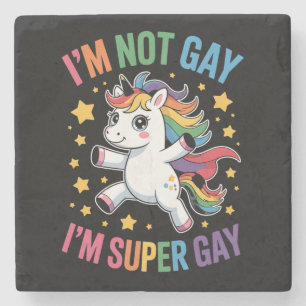 Posavasos De Piedra No Soy Gay Soy Un Unicornio Super Gay Orgullo LGBT