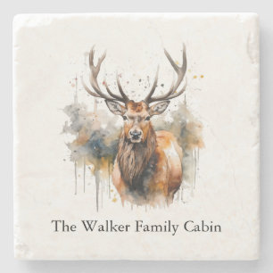 Posavasos De Piedra Nobles Antlers: La acuarela de los elcos de Woodla