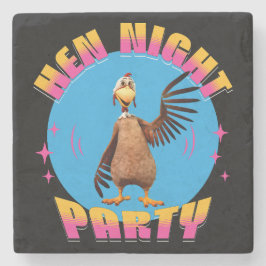 Posavasos De Piedra Noche de gallinas divertidas, fiesta de pollo, hum