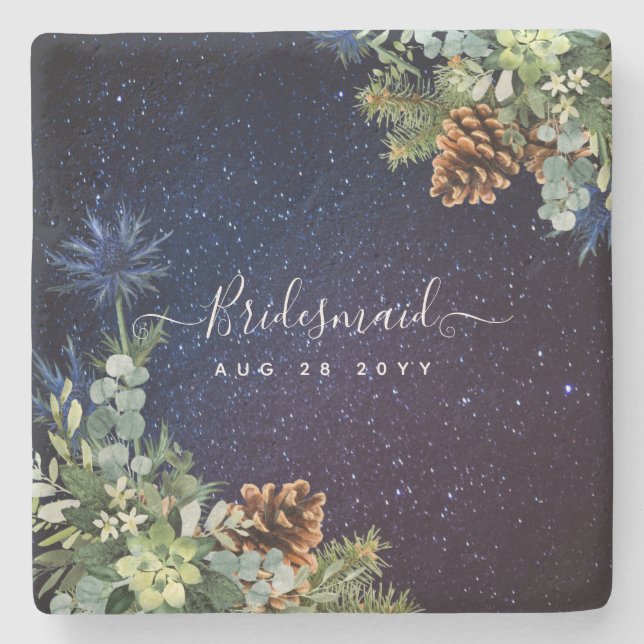 Posavasos De Piedra Noche estrellada Eucalipto Azul Thistle InviernoBo (Anverso)