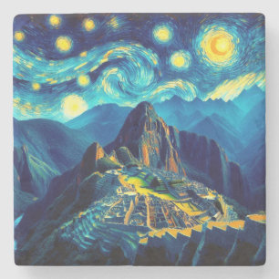 Posavasos De Piedra Noche estrellada Machu Picchu Perú