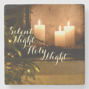 Posavasos De Piedra "Noche Santa Silenciosa" queridos Navidades Carol
