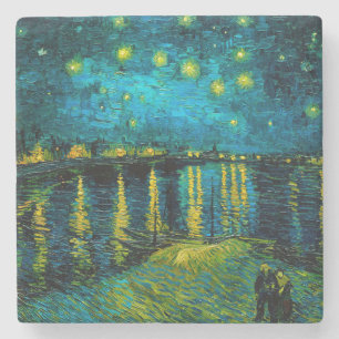 Posavasos De Piedra Noche Van Gogh Starry sobre el Ródano