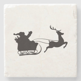 Posavasos De Piedra Nochebuena navideña moderna y reno
