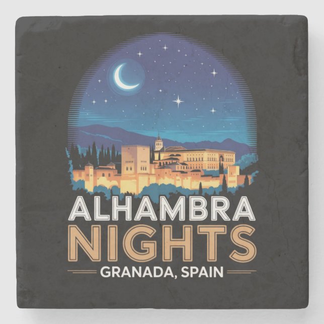 Posavasos De Piedra Noches de la Alhambra - Granada España Viaje Arte (Anverso)