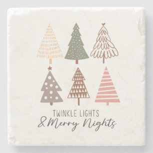 Posavasos De Piedra Noches De Regalo De Navidad Luces De Tortuga Y Noc