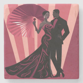 POSAVASOS DE PIEDRA NOIR ELEGANCE-RED #1