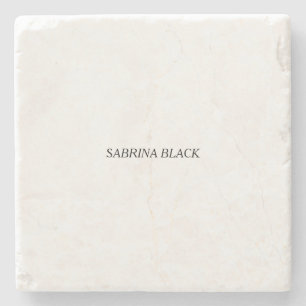 Posavasos De Piedra Nombre blanco simple y Minimalista simple simple s