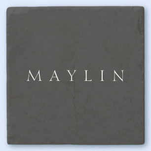 Posavasos De Piedra Nombre clásico o palabra   Blanco y negro