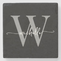 Nombre con letra script de monograma personalizado