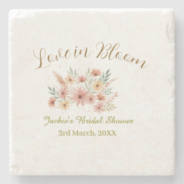 Posavasos De Piedra Nombre de boda boho naranja amor en flor retro