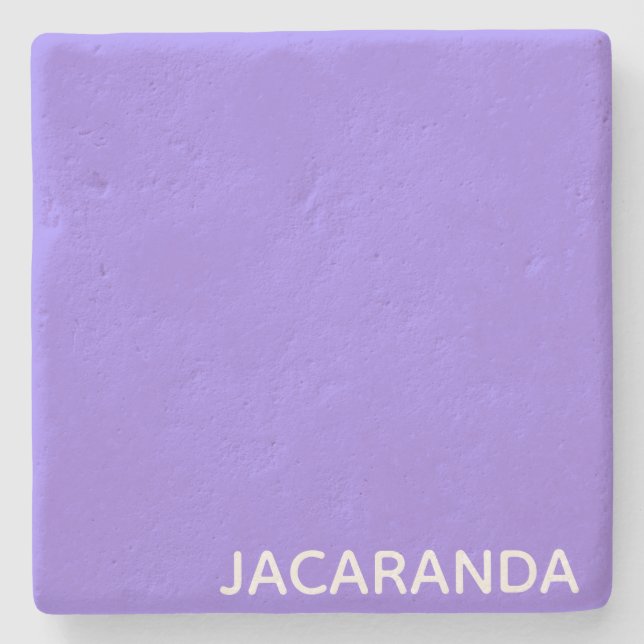 Posavasos De Piedra Nombre de color púrpura de Jacaranda (Anverso)