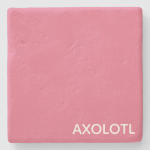 Posavasos De Piedra Nombre de color rosa Axolotl