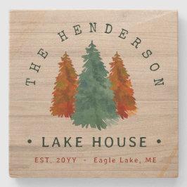 Posavasos De Piedra Nombre de familia Lake House Pine Tree wood Person