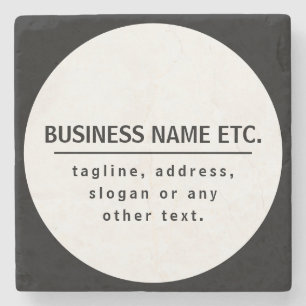 Posavasos De Piedra Nombre de la empresa y lema/otro texto Blanco y