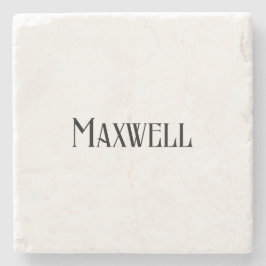 Posavasos De Piedra Nombre de la familia Black Bold Moderne Typography