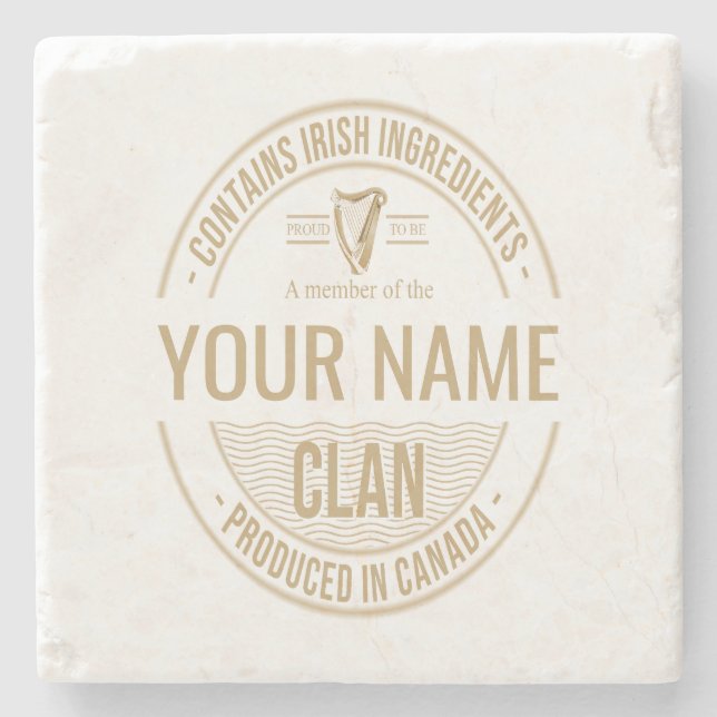 Posavasos De Piedra Nombre de la familia irlandesa canadiense de Perso (Anverso)