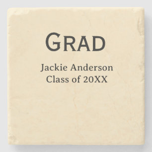 Posavasos De Piedra nombre de letra negrita Grad clase de 20XX pastel