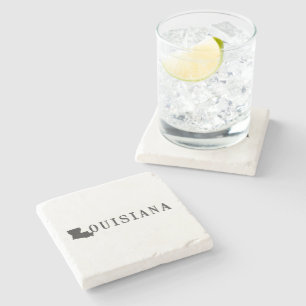 Posavasos De Piedra Nombre de Luisiana con forma de letra estatal Arte