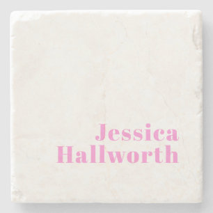 Posavasos De Piedra Nombre de negocio moderno editable o nombre y apel