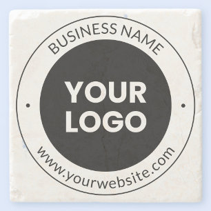 Posavasos De Piedra Nombre De Negocio Y Sitio Web O Eslogan, Gracias E