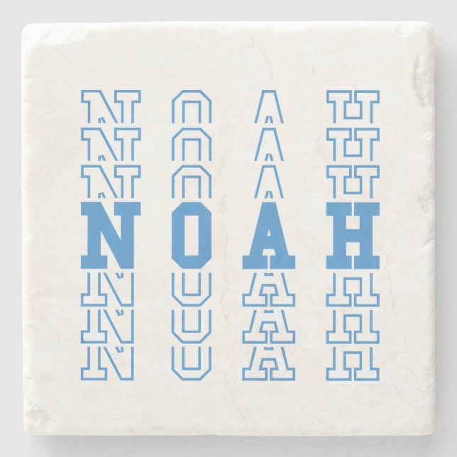 Posavasos De Piedra Nombre del niño Personalizado Noah (Anverso)