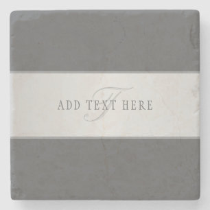 Posavasos De Piedra Nombre elegante y letra de monograma (u otro texto